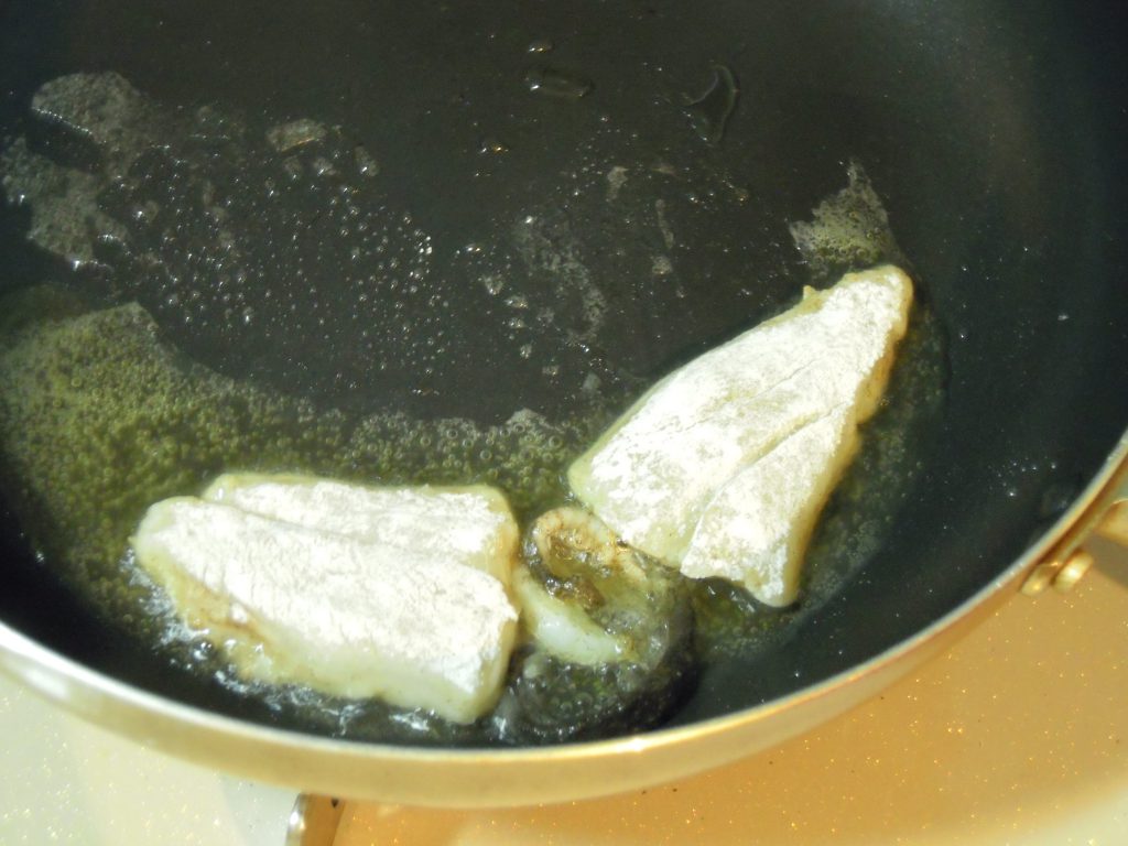 マトウダイをオリーブオイルで焼く